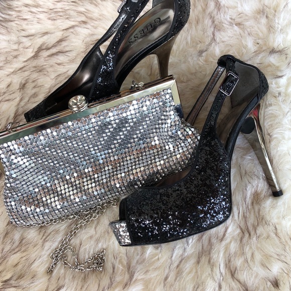 INC International (NWT) silver metallic clutch